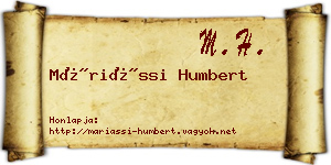 Máriássi Humbert névjegykártya